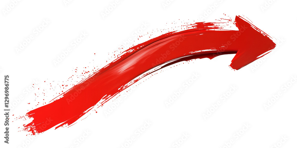 Red Paint Stroke Arrow Dynamic Upward Motion, Isolated on Transparent Background, Growth, Progress, Success, arrow, graphic Red Paint Stroke Arrow Dynamic Upward Motion, Isolated on Transparent Background, Growth, Progress, Success, arrow, graphic
