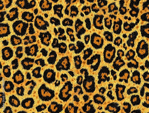 Striking leopard print pattern featuring distinctive spots and bold colors that evoke wildness and natural beauty