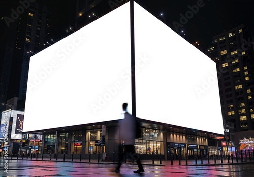 Colossal Digital Billboard at Night photo