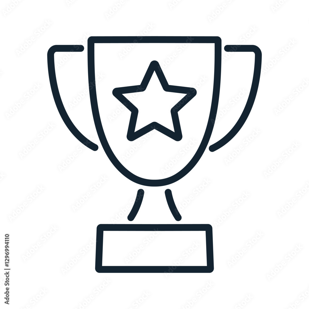 Trophy outline icon isolated on white background