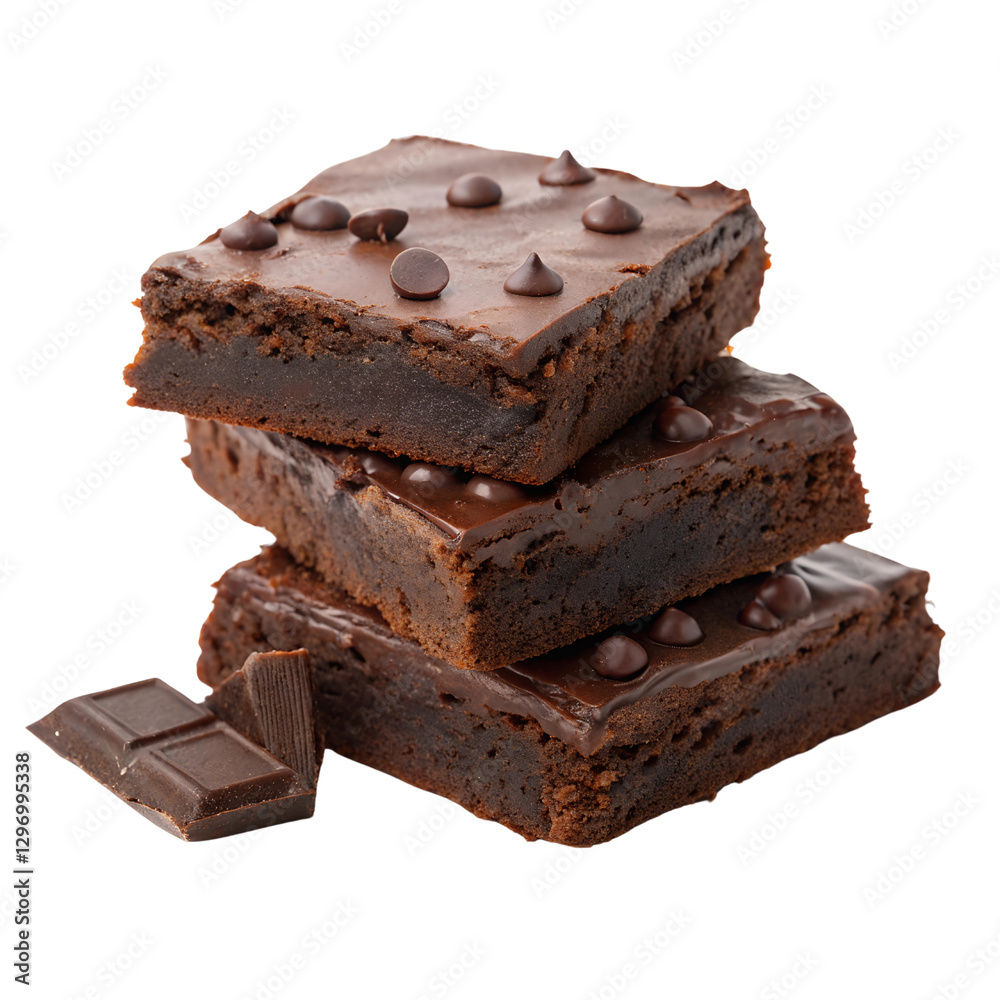 A stack of chocolate brownies Isolated Trasnparent Background, Png Isolated, Trasnparent Background A stack of chocolate brownies Isolated Trasnparent Background, Png Isolated, Trasnparent Background