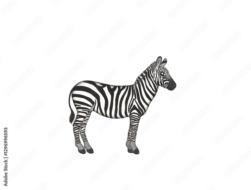 Obraz premium Illustration of zebra isolated on white background