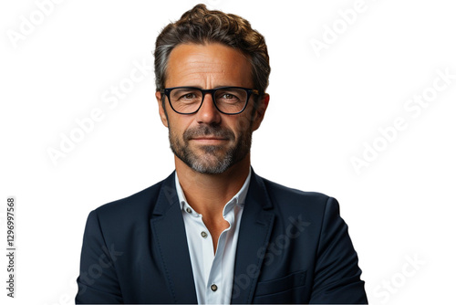 Happy Businessman Standing – Confident and Accomplished photo