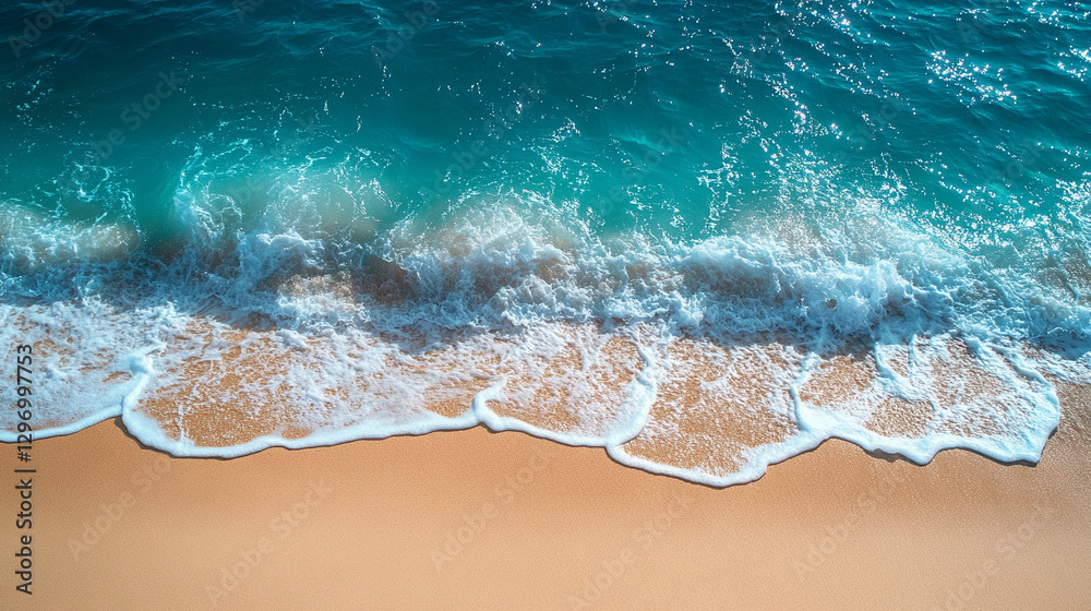 Aerial view of crystal clear sea waters meeting beautiful sandy beach with bright daylight reflections symbolizing purity serenity tranquility natural beauty and peaceful coastal paradise background
Aerial view of crystal clear sea waters meeting beautiful sandy beach with bright daylight reflections symbolizing purity serenity tranquility natural beauty and peaceful coastal paradise background