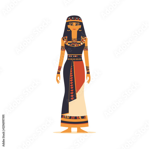 A Stylized Illustration Of An Ancient Egyptian Woman Standing