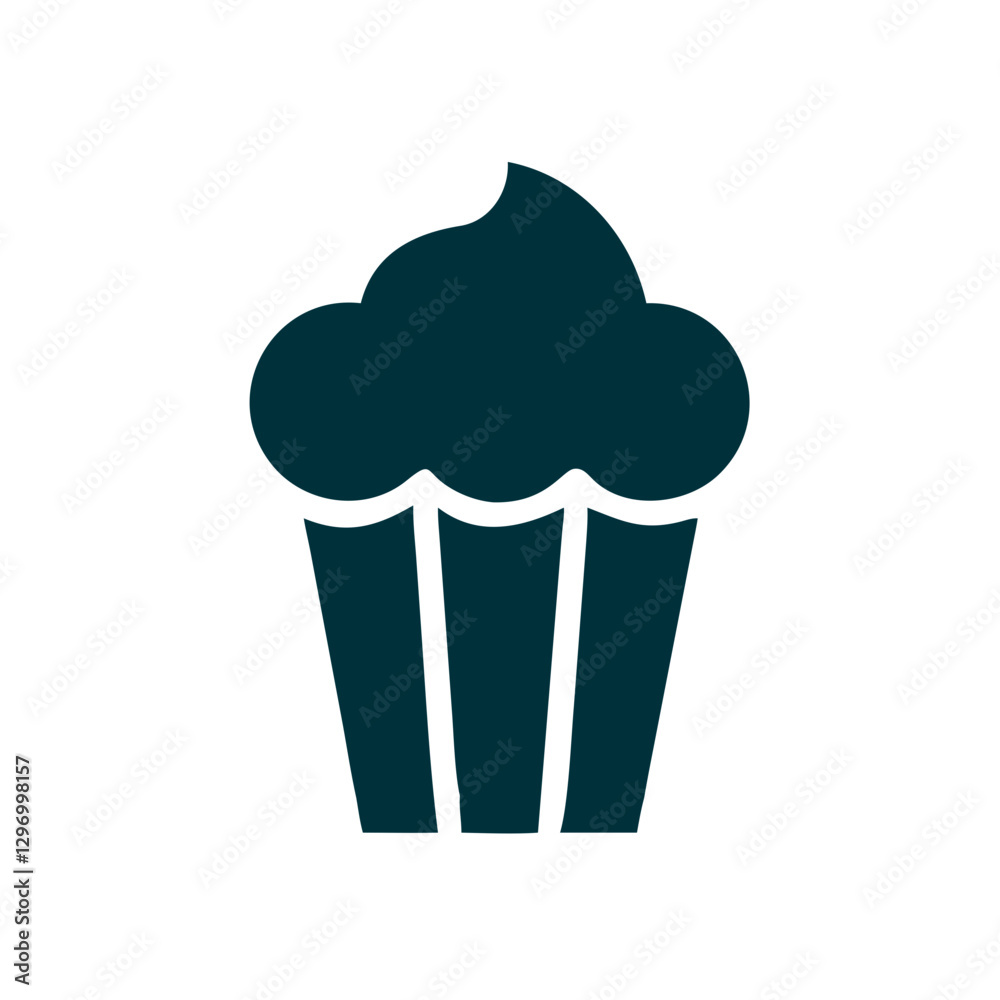 Minimalist muffin icon in modern monochrome design Minimalist muffin icon in modern monochrome design