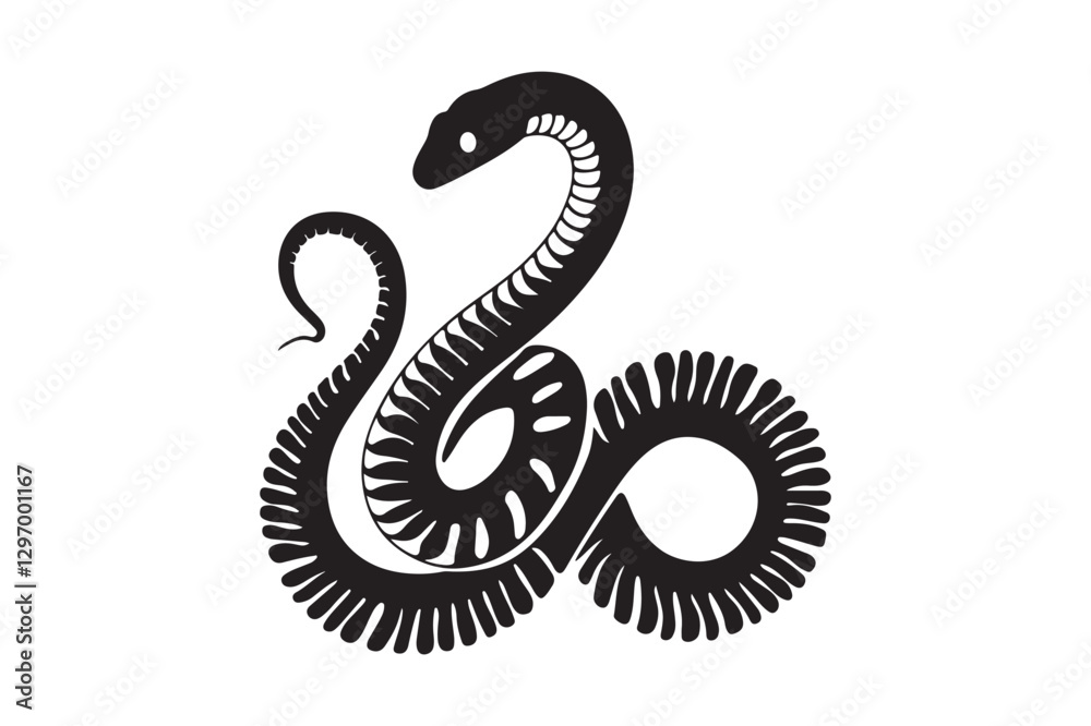 Fototapeta premium Snake Silhouettes for Logos, Stickers, and Digital Prints