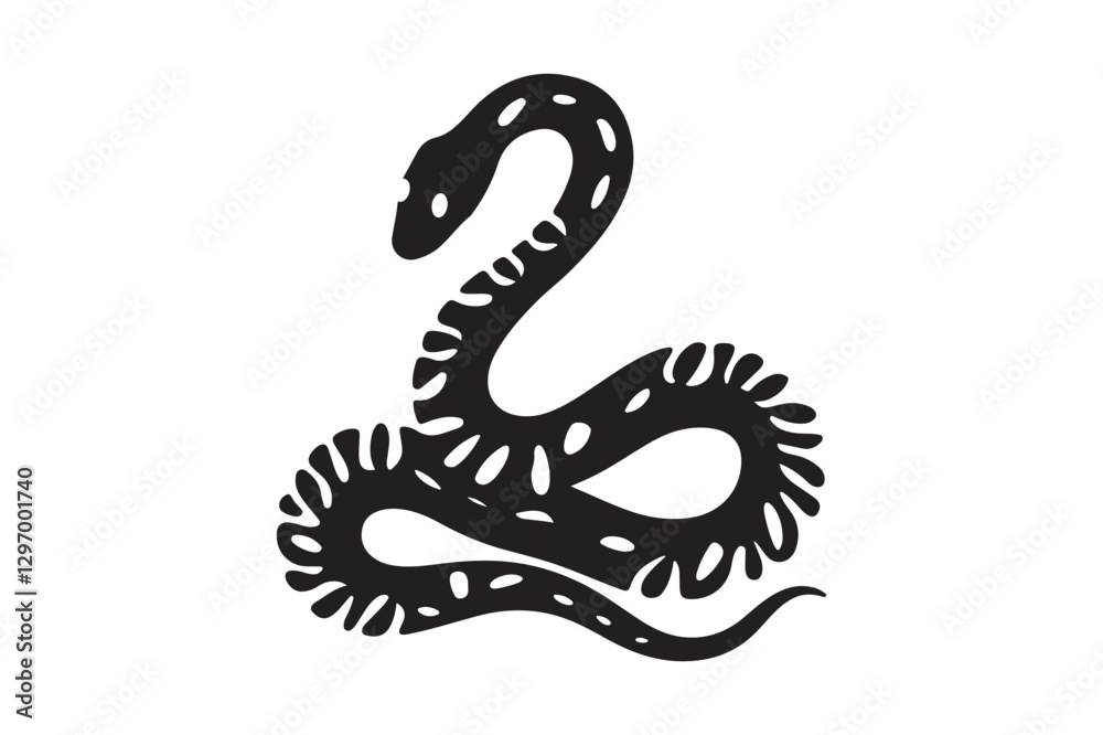 Fototapeta premium Snake Silhouettes for Logos, Stickers, and Digital Prints