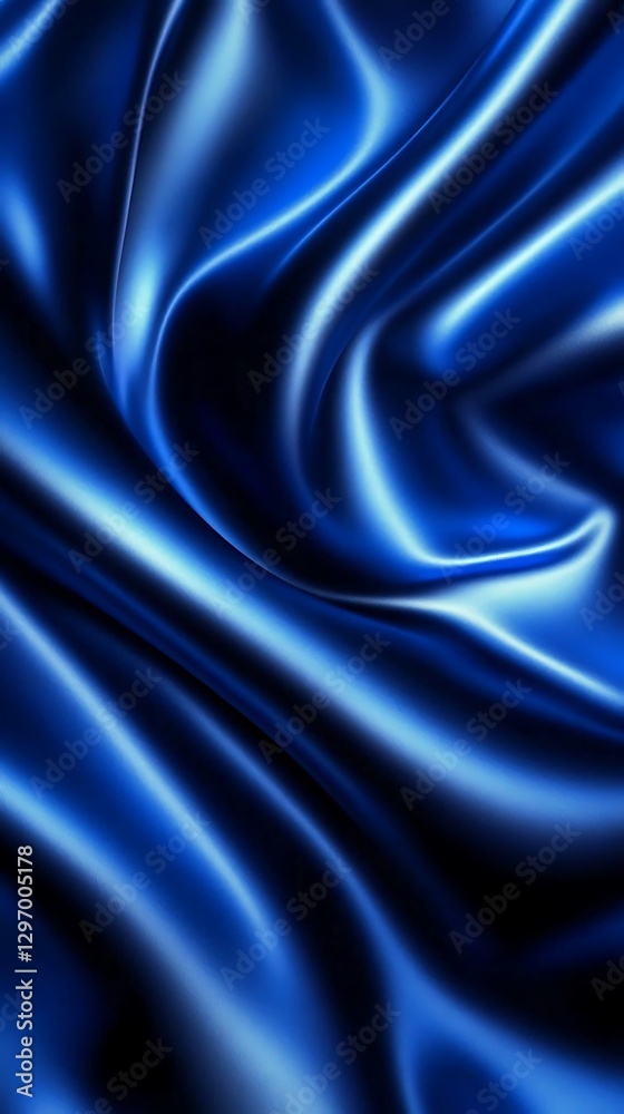 Obraz premium Elegant Sapphire Silken Drapery Background with Subtle Light Play