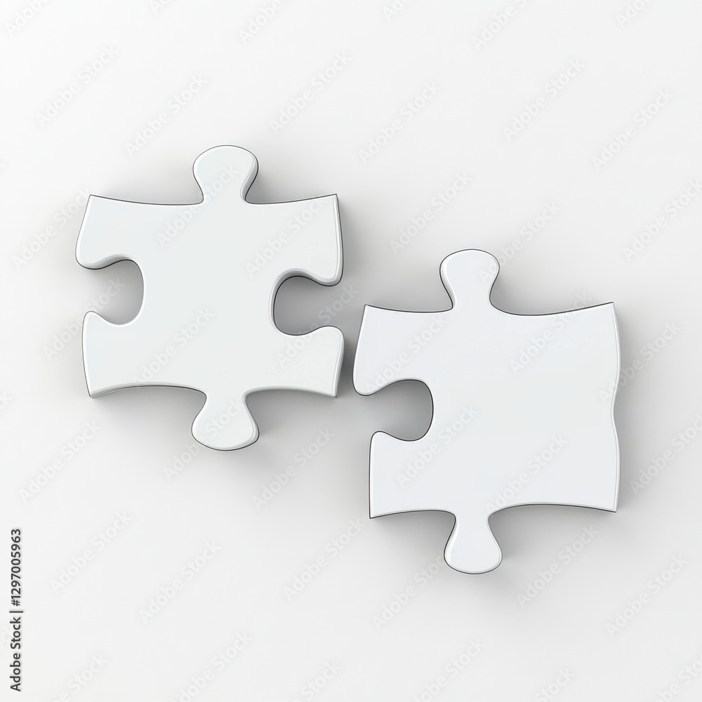 Two blank puzzle pieces symbolizing potential and creativity. Two blank puzzle pieces symbolizing potential and creativity.