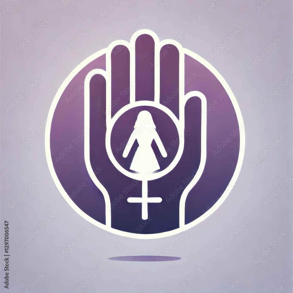 Minimalist illustration against gender violence, symbolic and impactful. AI generated.