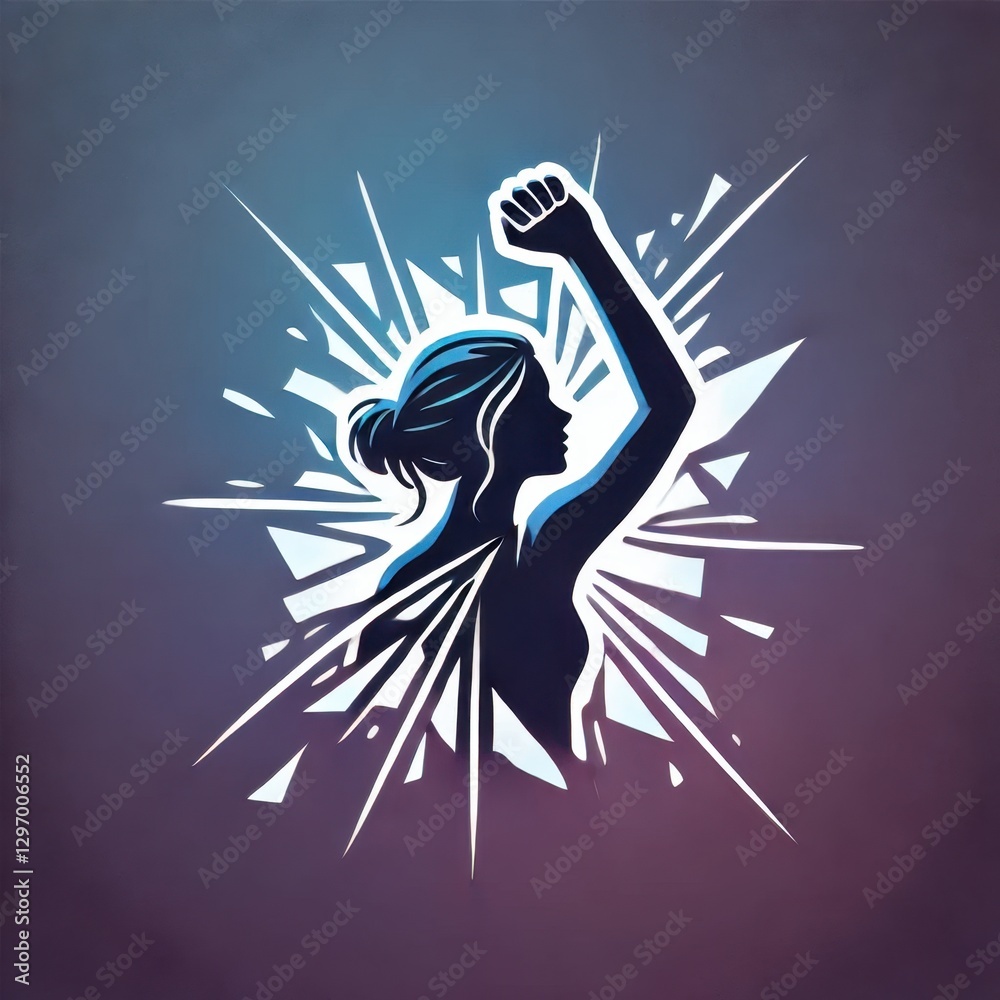 Minimalist illustration against gender violence, symbolic and impactful. AI generated.