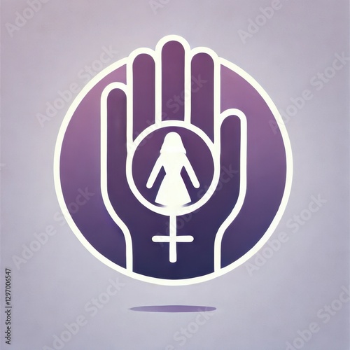 Obraz na płótnie Minimalist illustration against gender violence, symbolic and impactful. AI generated. w salonie