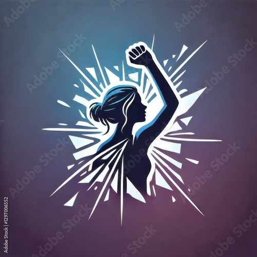 Obraz na płótnie Minimalist illustration against gender violence, symbolic and impactful. AI generated. w salonie