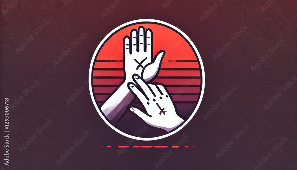 Minimalist illustration against gender violence, symbolic and impactful. AI generated.