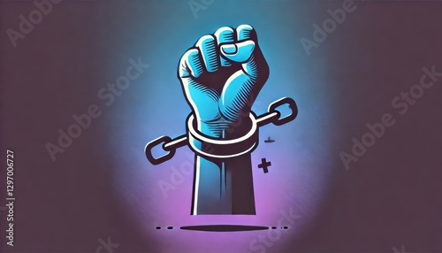 Minimalist illustration against gender violence, symbolic and impactful. AI generated.