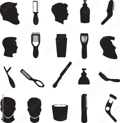 Set of Makeup barber shop icons