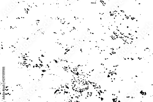 Grunge distress random dirt paint ink stains smudge background overlay. Black particle and liquid dirt random distribution texture. Splatter background. Grunge dust paint splats.