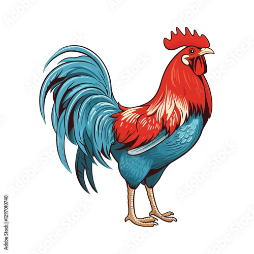 Rooster colorful vector Graphic illustration