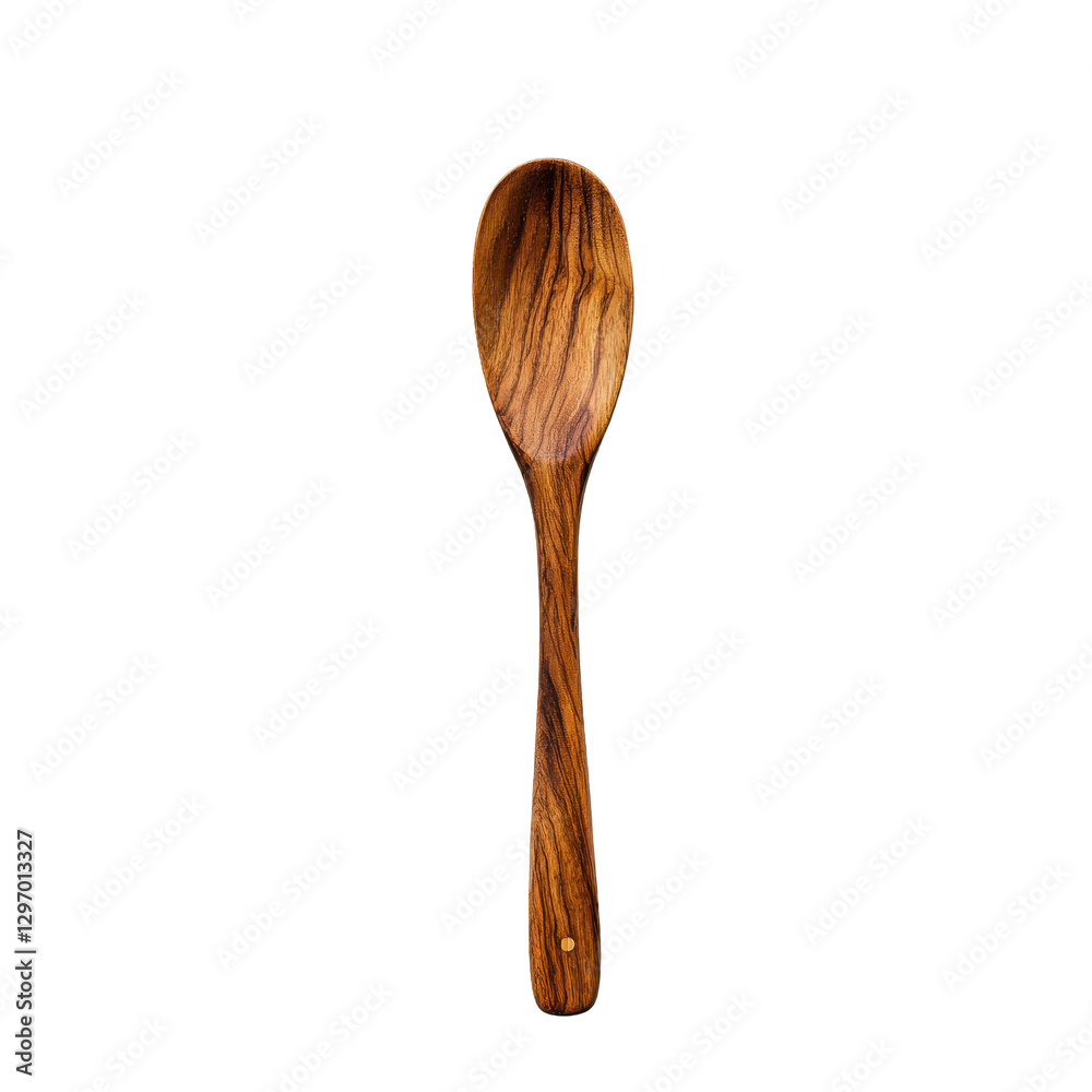 Handcrafted Wooden Spoon with Natural Grain and Texture Details Handcrafted Wooden Spoon with Natural Grain and Texture Details