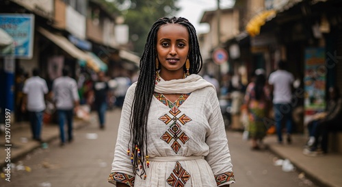 photorealistic portrait of a woman from Ethiopia