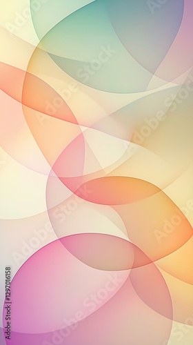 overlapping translucent geometric shapes in pastel gradient circles swirling with elegance copyspace concept of design, branding, creative backgrounds