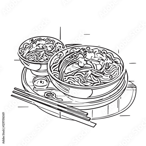 food, chinese, asian, background, restaurant, cooking, meal, design, cuisine, delicious, gourmet, dinner, dish, asia, plate, tasty, noodle, yellow, lunch, thai, traditional, vegetable, vector, table, 