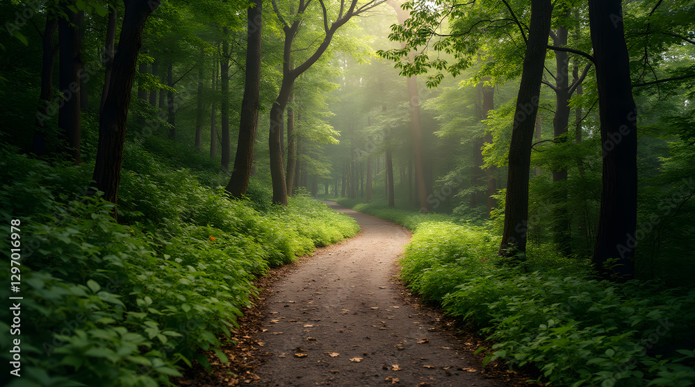 Naklejka premium Serene Forest Pathway