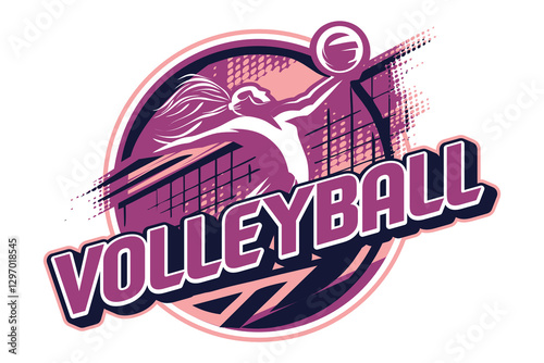 volleyball sport logo woman