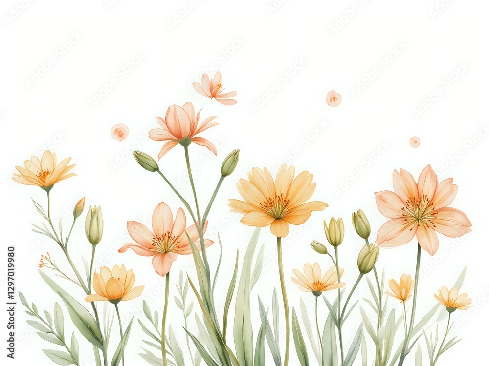 Obraz premium A gentle breeze of soft orange flowers in bloom