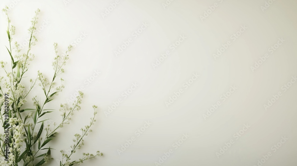 A white background with a bunch of white flowers. The flowers are arranged in a way that they are leaning towards the right side of the image A white background with a bunch of white flowers. The flowers are arranged in a way that they are leaning towards the right side of the image