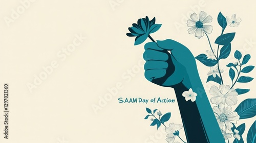 SAAM Day of Action Poster with Floral Design