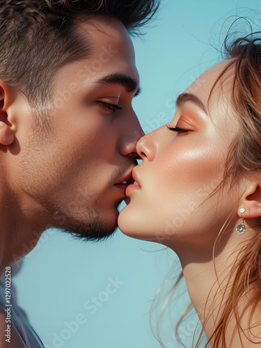 Editorial Style Pride Month Kiss, Celebrating Love And Diversity Photorealism
