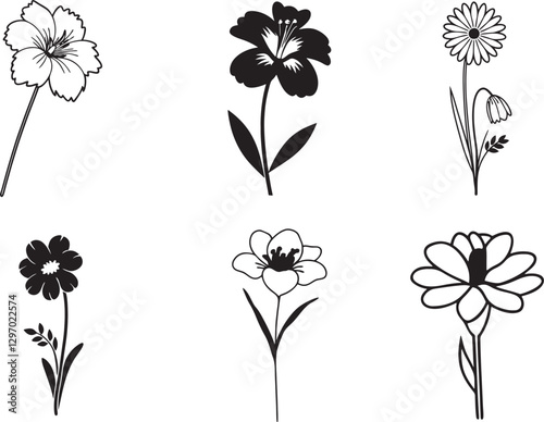 Flower silhouette vector illustration