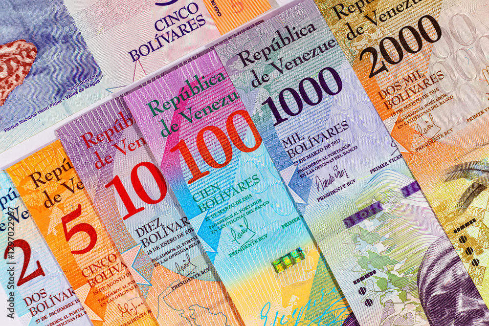 Venezuelan money. Set of paper banknotes of the national currency of Venezuela. Venezuelan money. Set of paper banknotes of the national currency of Venezuela.