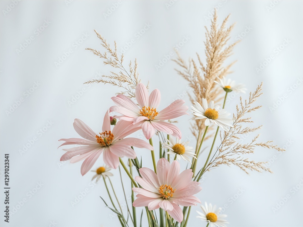 Fototapeta premium Delicate floral arrangement with soft pastels
