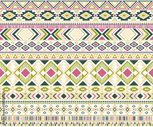 Sacral tribal ethnic motifs geometric vector background. Unusual gypsy geometric shapes sprites tribal motifs clothing fabric textile print traditional design with triangles