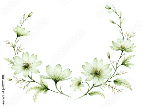 Delicate floral wreath illustration