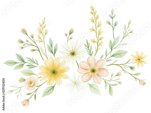 Delicate floral arrangement in soft pastel colors