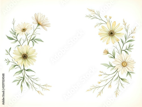 Delicate floral arrangement with soft yellow daisies