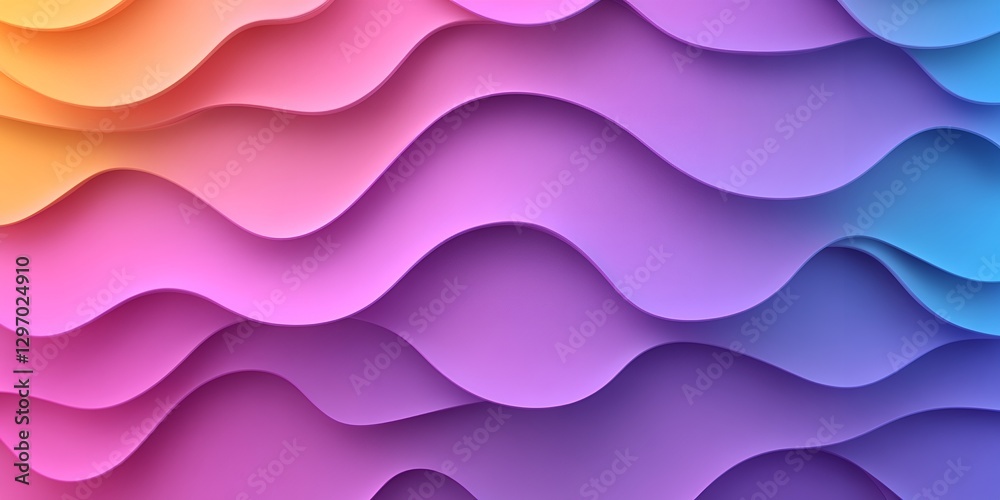 Fototapeta premium Abstract Colorful Waves Background Design Pastel Rainbow Gradient Texture