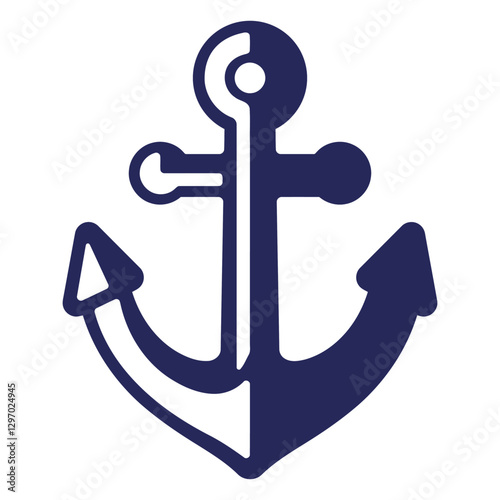 Anchor Silhouette: A nautical anchor symbol in a simple illustration, evoking a sense of maritime adventure and stability. 
