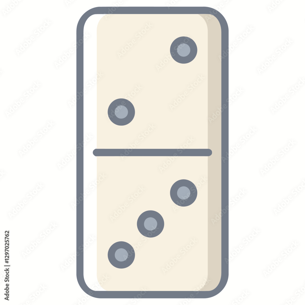 Domino Game: A detailed and colorful illustration of a single domino piece. Domino Game: A detailed and colorful illustration of a single domino piece.