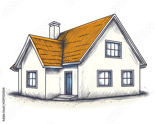 Sketchy Two-Story Home Exterior photo