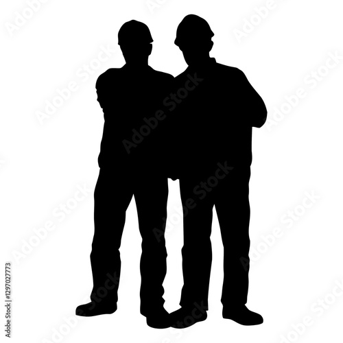 Silhouette of Partnership: A striking silhouette depicts two figures in a moment of collaboration, embodying unity and a shared vision, against a pure backdrop.