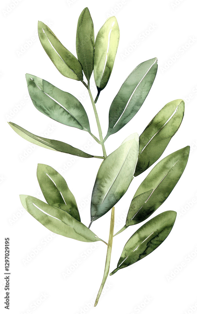 Obraz premium PNG Olive leaf annonaceae herbal plant.