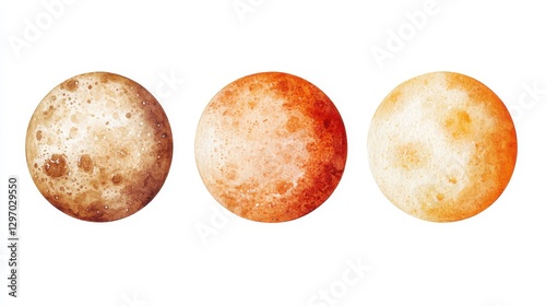 Watercolor Moons Eclipsing Stages photo