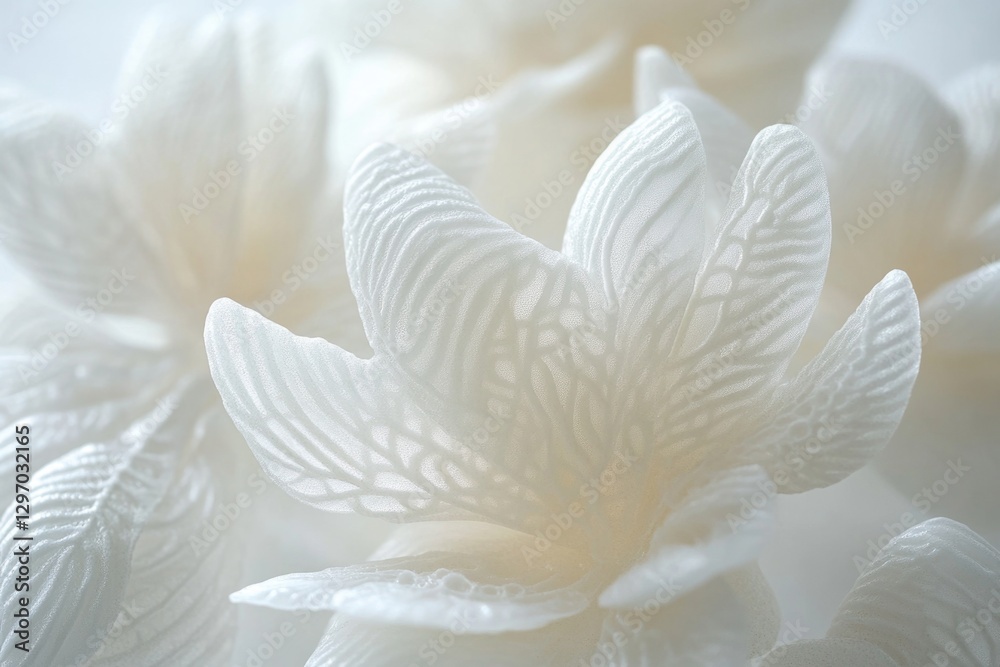 Fototapeta premium A detailed view of a cluster of white blooms