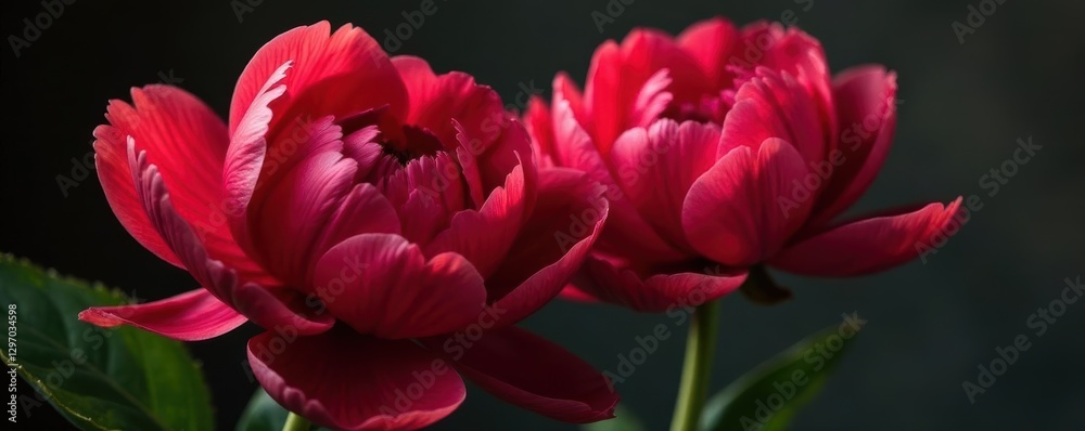 Rich red peony, velvety texture, pollen visible , texture, rich Rich red peony, velvety texture, pollen visible , texture, rich