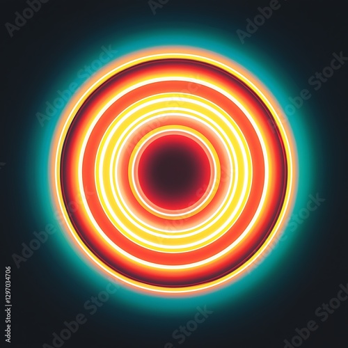 Concentric circle gradients a glowing neon effect for retro inspired digital ads